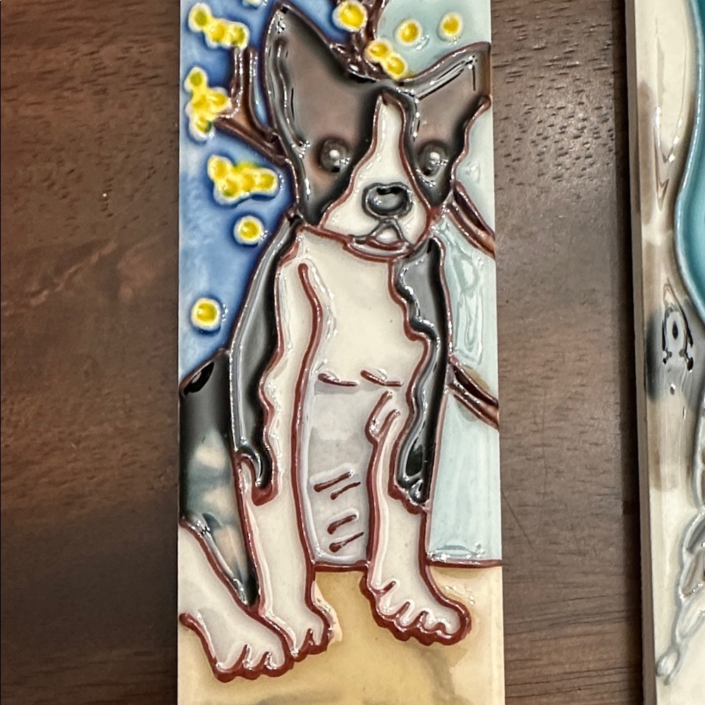 Colorful Ceramic Art Tiles with Dog Design - Picture 2 of 4
